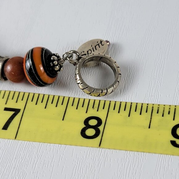 Spirit Multi Color Gemstone And Glass Beaded Toggle Bracelet 8 In Silver Plated - Picture 7 of 8